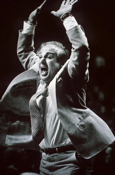 Rollie Massimino leaps for joy